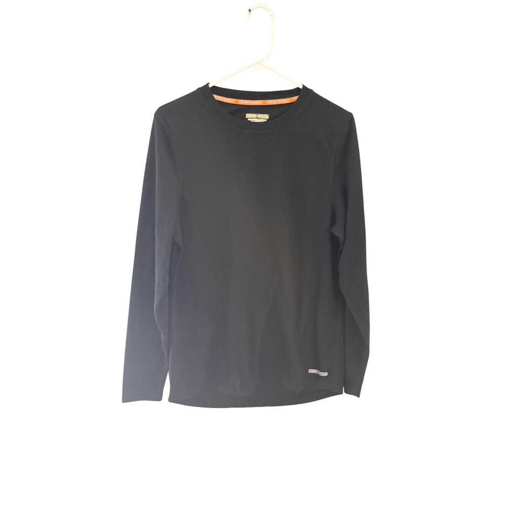 Omni-Wool Mens Medium Black Long Sleeve Base Layer Thermal Top Wool Blend